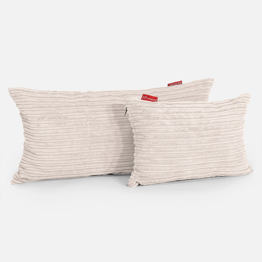 CloudSac 50 Almohada Gigante Viscoelástica 40 x 80cm - Pana Clásica Crema 