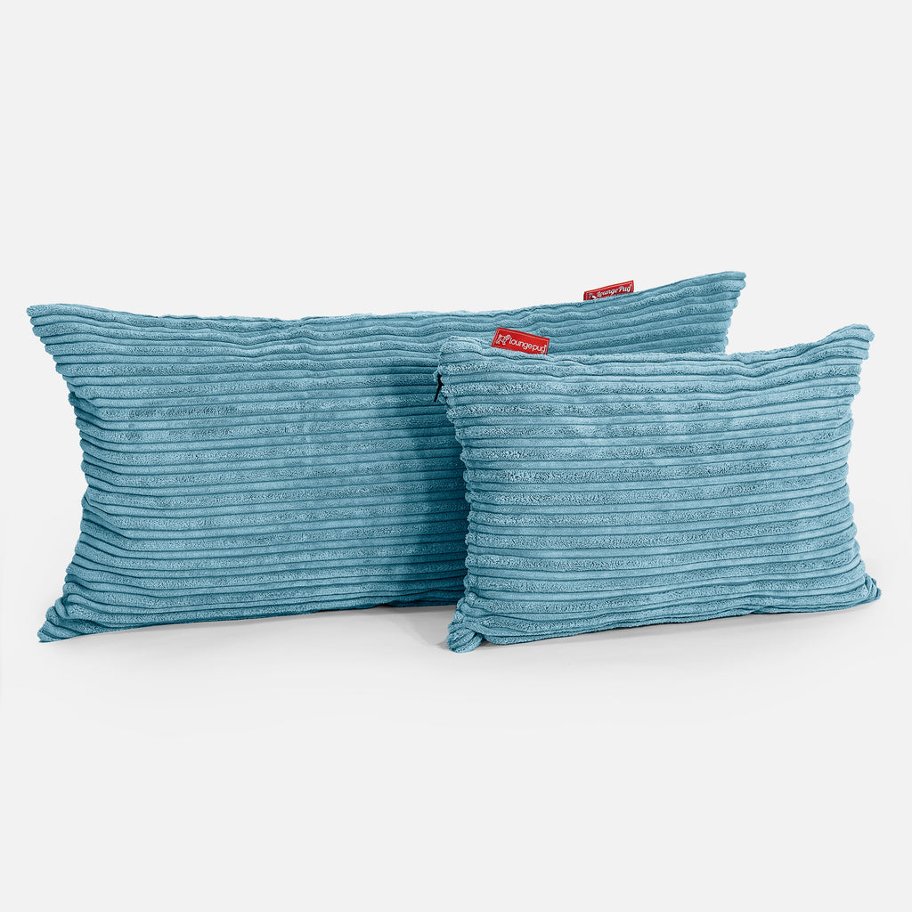 CloudSac 50 Almohada Gigante Viscoelástica 40 x 80cm - Pana Clásica Egeo Azul 