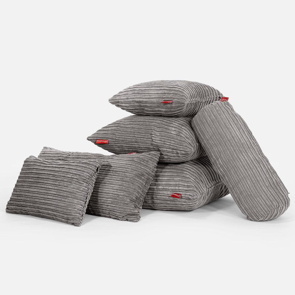 CloudSac 50 Almohada Gigante Viscoelástica 40 x 80cm - Pana Clásica Grafito 