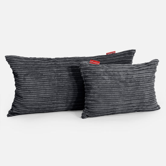 CloudSac 50 Almohada Gigante Viscoelástica 40 x 80cm - Pana Clásica Negro 