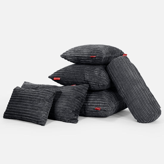 CloudSac 50 Almohada Gigante Viscoelástica 40 x 80cm - Pana Clásica Negro 