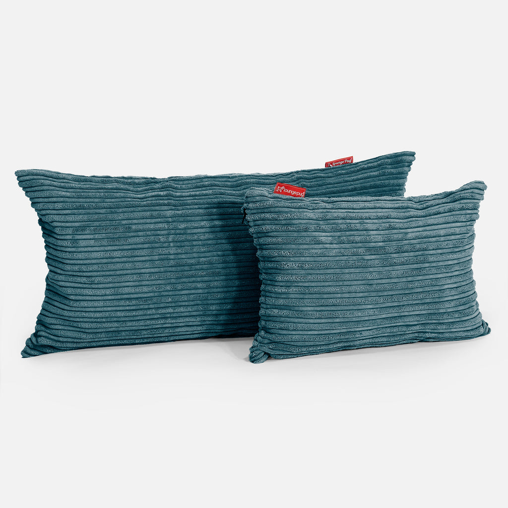 CloudSac 50 Almohada Gigante Viscoelástica 40 x 80cm - Pana Clásica Turquesa 