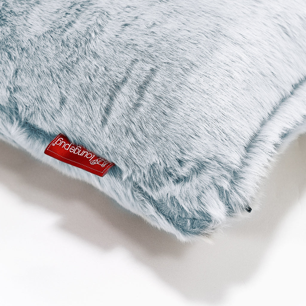 CloudSac 50 Almohada Gigante Viscoelástica 40 x 80cm - Piel de Conejo Sintética Azul Empolvado 