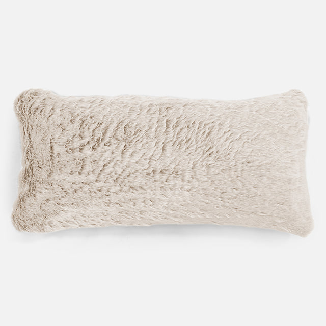 CloudSac 50 Almohada Gigante Viscoelástica 40 x 80cm - Piel de Conejo Sintética Blanco 