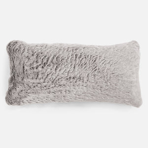 Fundas de Cojín Rectangular Gigante 40 x 70cm - Piel de Conejo Sintética Gris Claro