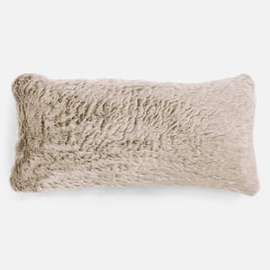 Fundas de Cojín Rectangular Gigante 40 x 70cm - Piel de Conejo Sintética Marrón Dorad