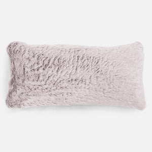 Fundas de Cojín Rectangular Gigante 40 x 70cm - Piel de Conejo Sintética Rosa Empolvado