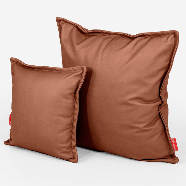Fundas de Cojín 47 x 47cm - Cuero Vegano Castaño 02