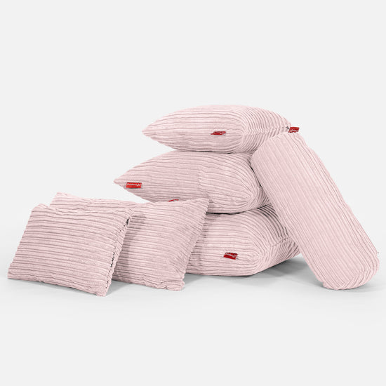 Cojín Cilíndrico 20 x 55cm - Pana Clásica Rosa Claro 04
