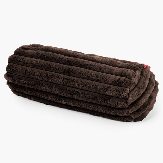 Fundas de Cojín Cilíndrico 20 x 55cm - Pana de Felpa Ultra Café 01