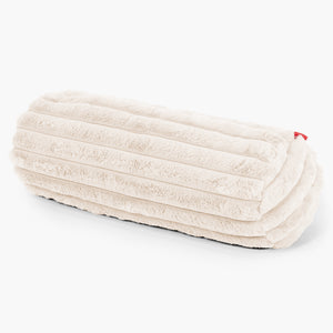 Fundas de Cojín Cilíndrico 20 x 55cm - Pana de Felpa Ultra Crema