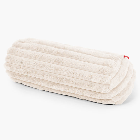 Fundas de Cojín Cilíndrico 20 x 55cm - Pana de Felpa Ultra Crema 01