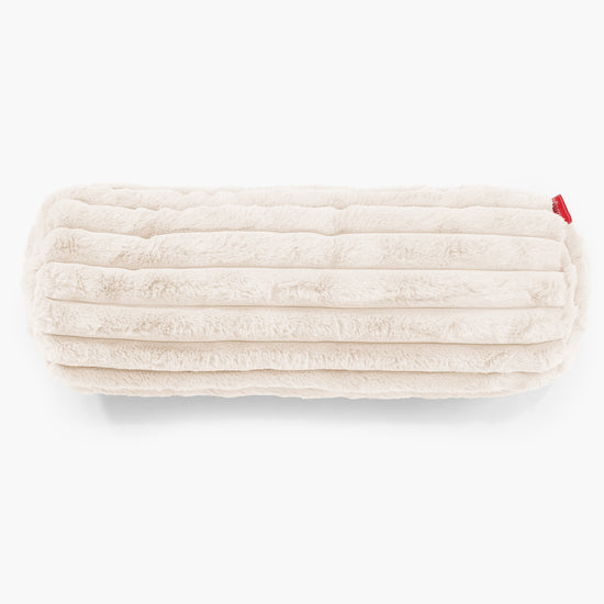 Fundas de Cojín Cilíndrico 20 x 55cm - Pana de Felpa Ultra Crema 02