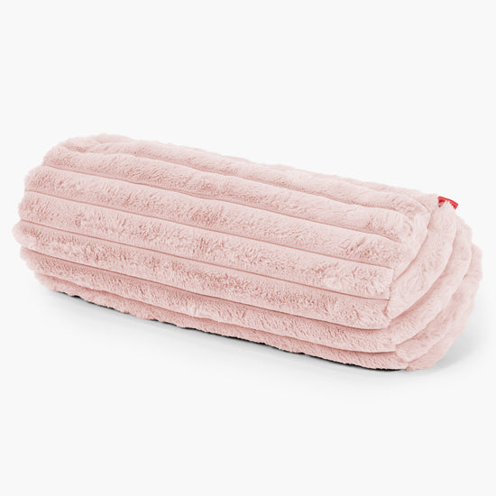 Fundas de Cojín Cilíndrico 20 x 55cm - Pana de Felpa Ultra Rosa Empolvado 01