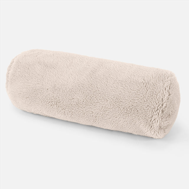 Cojín Cilíndrico 20 x 55cm - Piel de Osito Sintética Crema 01