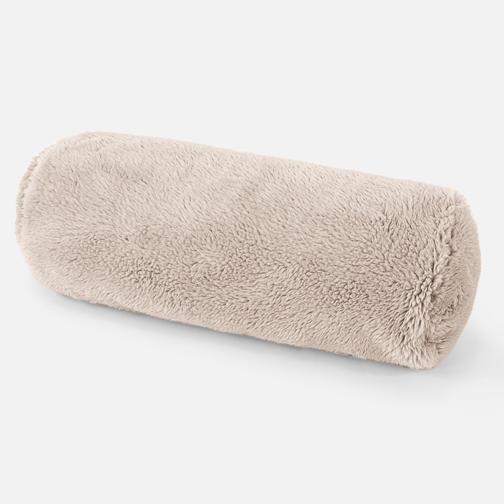 Cojín Cilíndrico 20 x 55cm - Piel de Osito Sintética Visón 01
