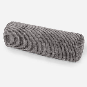Fundas de Cojín Cilíndrico 20 x 55cm - Pompón Carbón Gris