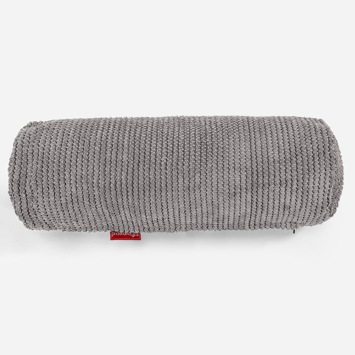 Cojín Cilíndrico 20 x 55cm - Pompón Carbón Gris 02