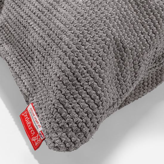 Cojín Cilíndrico 20 x 55cm - Pompón Carbón Gris 03