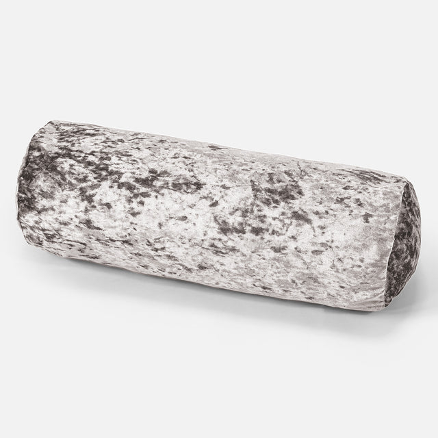 Cojín Cilíndrico 20 x 55cm - Terciopelo Retro Plata 01