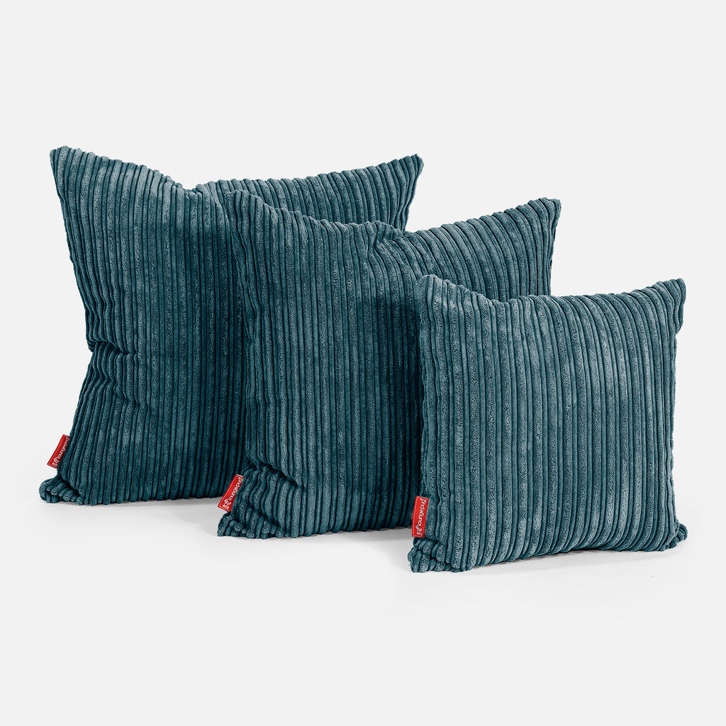 Cojín Extra Grande 70 x 70cm - Pana Clásica Turquesa 02