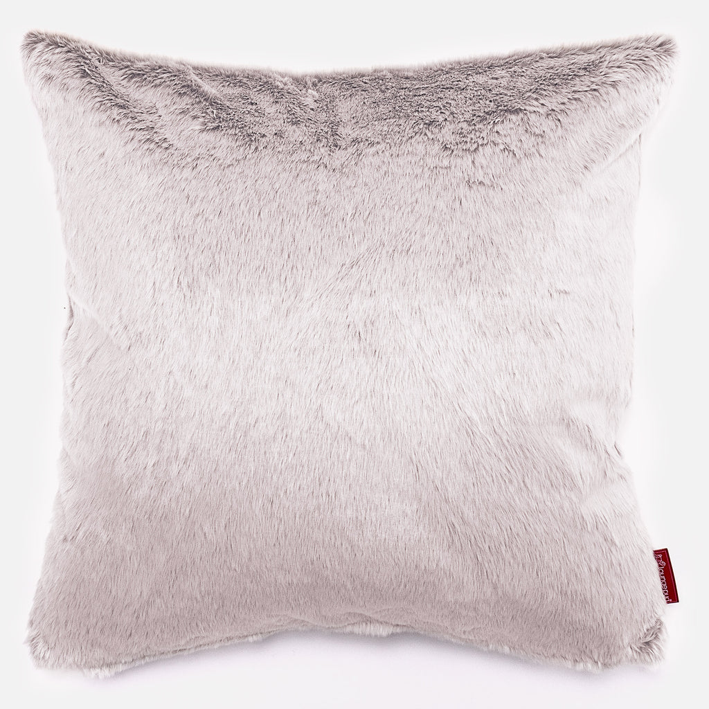 Cojín Extra Grande 70 x 70cm - Piel de Conejo Sintética Rosa Empolvado 01