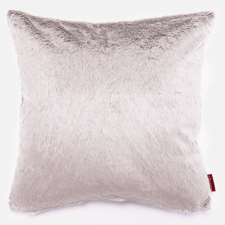 Cojín Extra Grande 70 x 70cm - Piel de Conejo Sintética Rosa Empolvado 01