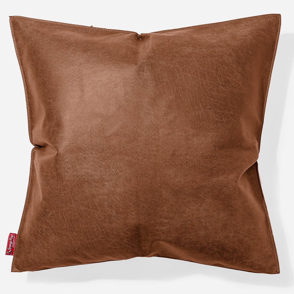 Cojín Extra Grande 70 x 70cm - Piel Envejecida Marrón británico 01