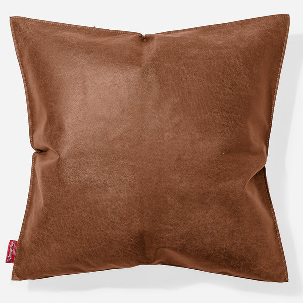 Cojín Extra Grande 70 x 70cm - Piel Envejecida Marrón británico 01