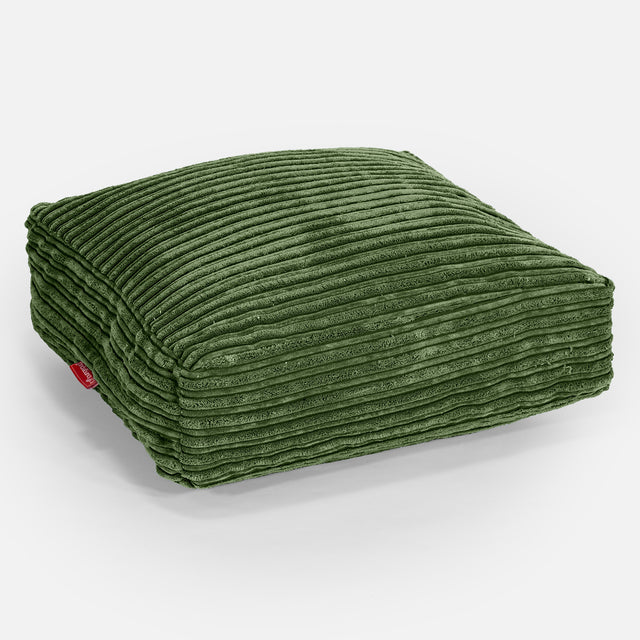 Cojín de Piso Grande - Pana Clásica Bosque Verde 01