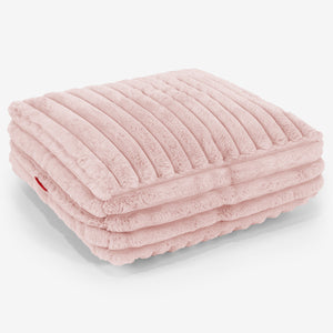 Cojín de Suelo Grande - Pana de Felpa Ultra Rosa Empolvado