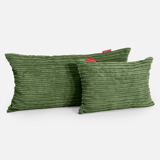 Fundas de Cojín Rectangular 35 x 50cm - Pana Clásica Bosque Verde 03