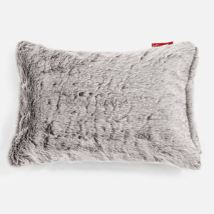 Fundas de Cojín Rectangular 35 x 50cm - Piel de Conejo Sintética Gris Claro
