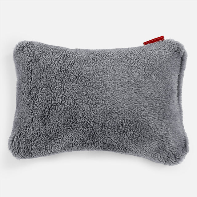 Cojín Rectangular 35 x 50cm - Piel de Osito Sintética Gris oscuro 01