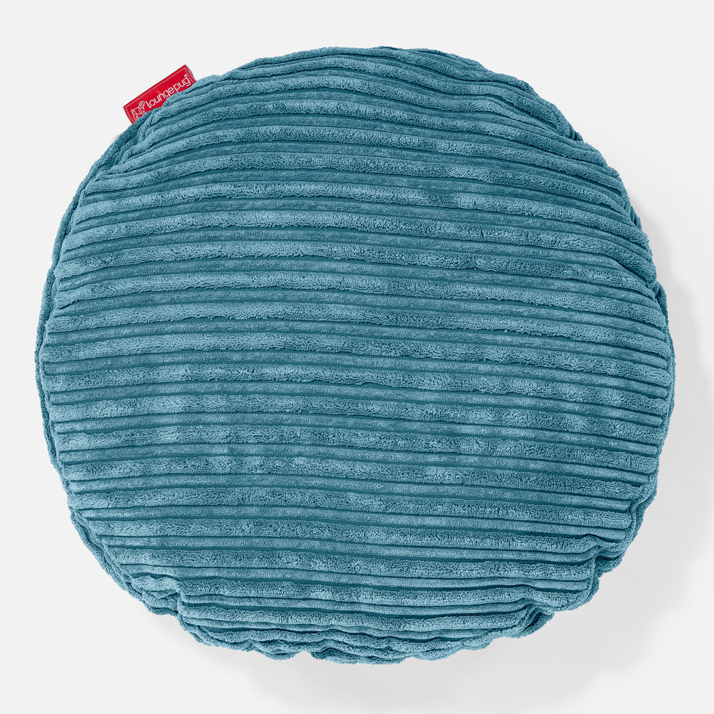 Cojín Redondo 50cm - Pana Clásica Egeo Azul 01