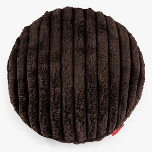 Fundas de Cojín Redondo 50cm - Pana de Felpa Ultra Café