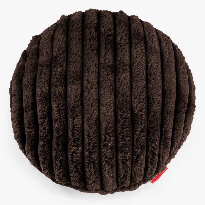 Fundas de Cojín Redondo 50cm - Pana de Felpa Ultra Café 01