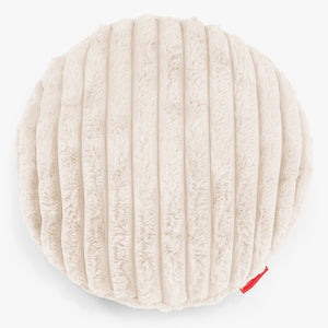 Fundas de Cojín Redondo 50cm - Pana de Felpa Ultra Crema