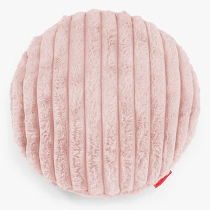 Fundas de Cojín Redondo 50cm - Pana de Felpa Ultra Rosa Empolvado