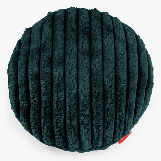 Fundas de Cojín Redondo 50cm - Pana de Felpa Ultra Turquesa 01
