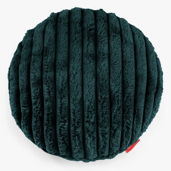 Fundas de Cojín Redondo 50cm - Pana de Felpa Ultra Turquesa 01