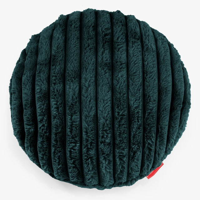 Fundas de Cojín Redondo 50cm - Pana de Felpa Ultra Turquesa 01
