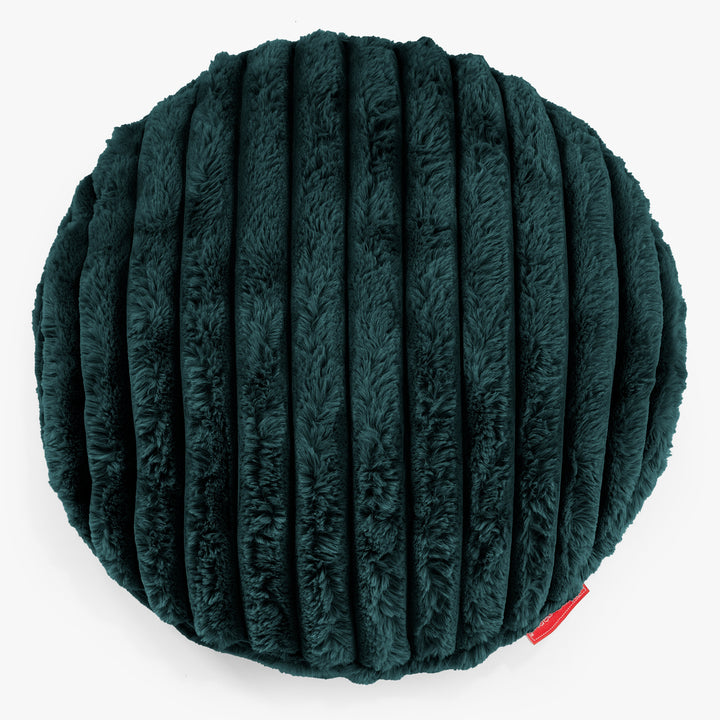 Fundas de Cojín Redondo 50cm - Pana de Felpa Ultra Turquesa 01