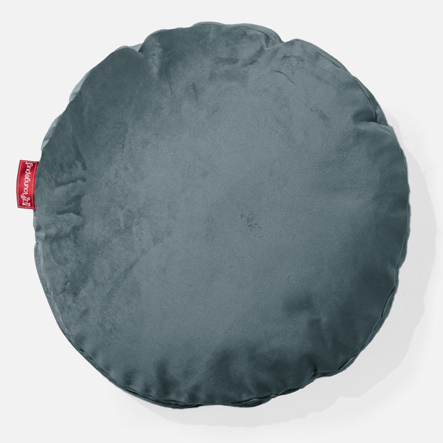 Cojín Redondo 50cm - Terciopelo Turquesa 01