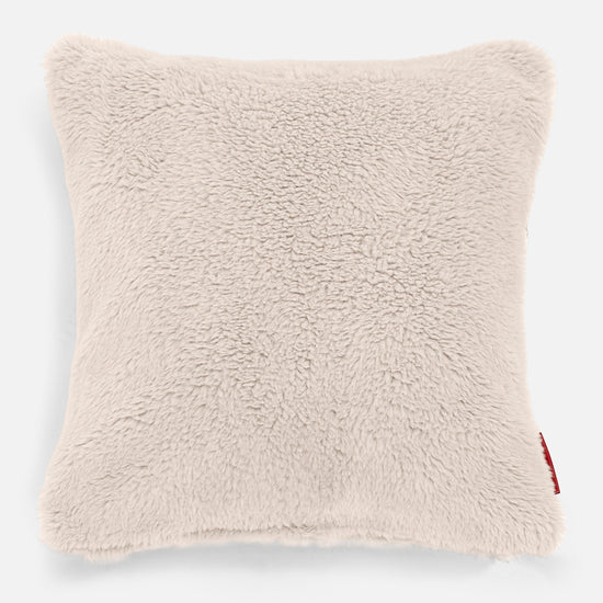 Cojín 47 x 47cm - Piel de Osito Sintética Crema 01