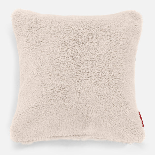Cojín 47 x 47cm - Piel de Osito Sintética Crema 01
