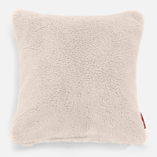 Cojín 47 x 47cm - Piel de Osito Sintética Crema 01