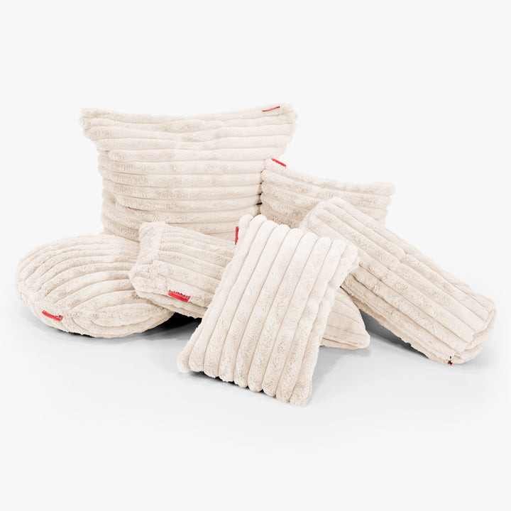 Fundas de Cojín Extra Grande 70 x 70cm - Pana de Felpa Ultra Crema 03