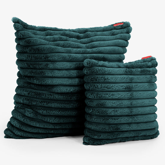 Fundas de Cojín Extra Grande 70 x 70cm - Pana de Felpa Ultra Turquesa 02