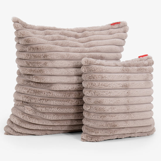 Fundas de Cojín Extra Grande 70 x 70cm - Pana de Felpa Ultra Visón 02